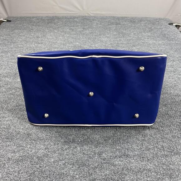 Vintage Pan Am Explorer Bag Blue Top Handle Travel Bag Limited Edition Leather - Picture 8 of 15